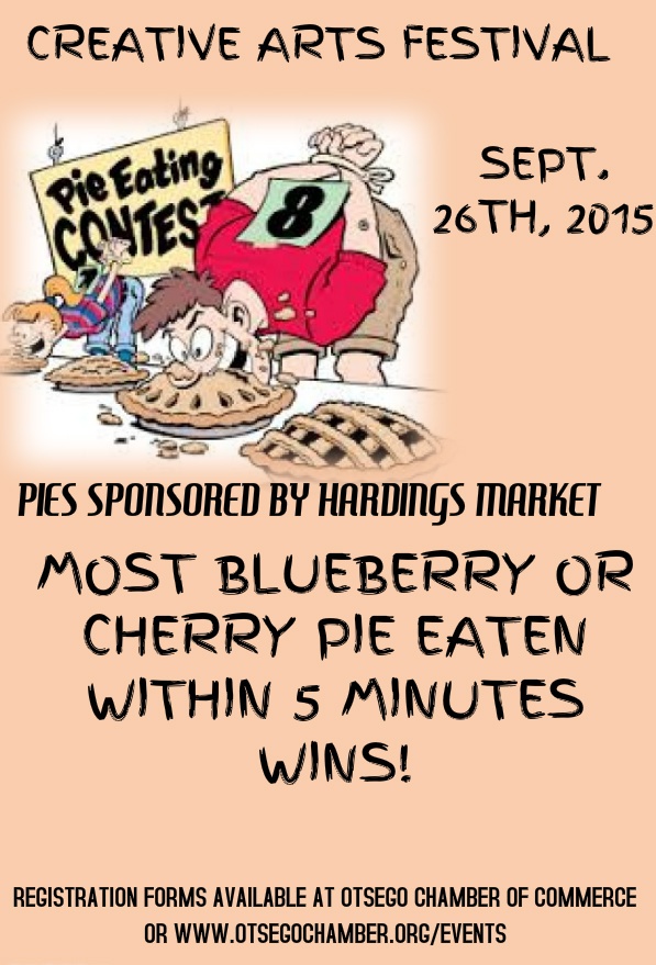 otsego creative arts festival hot dog pie eating contests pie eating contest flyers